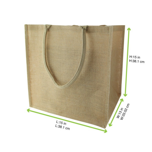 Sac cabas en jute brun  380x330mm H380mm