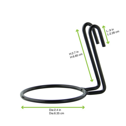 Porte pot métal noir   H70mm