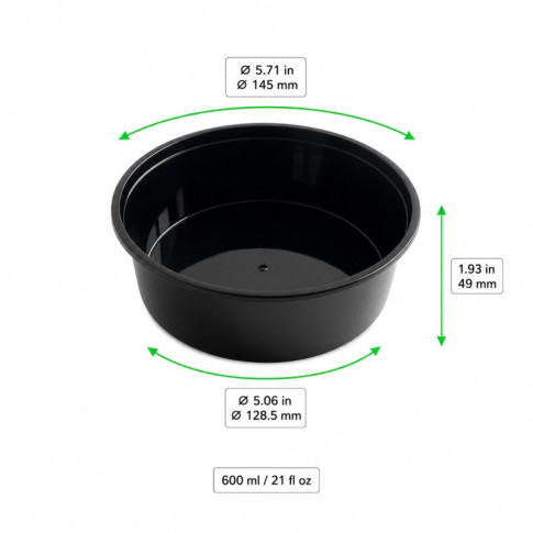 Bol Buckaty en PP injecté  H49mm 600ml