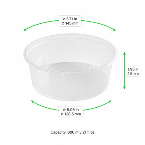 Bol Buckaty en PP injecté  H49mm 600ml