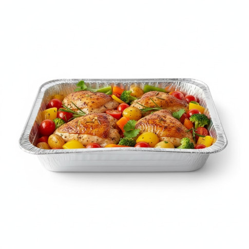 Barquette aluminium rectangulaire 227x177mm H30mm