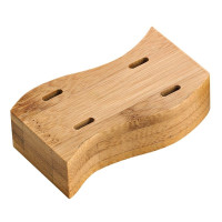 Mini support en bambou forme vague pour 4 piques 80x40mm H20mm