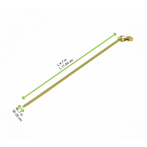 Pique bambou Noshi avec extrémités en pointe et en boucle  H120mm