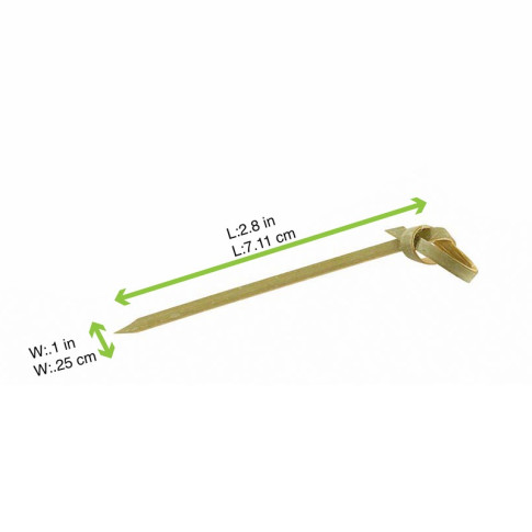 Pique bambou Noshi avec extrémités en pointe et en boucle  H70mm