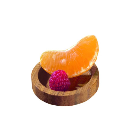 Assiette ronde bicolore en bambou "Cheng"   H11mm