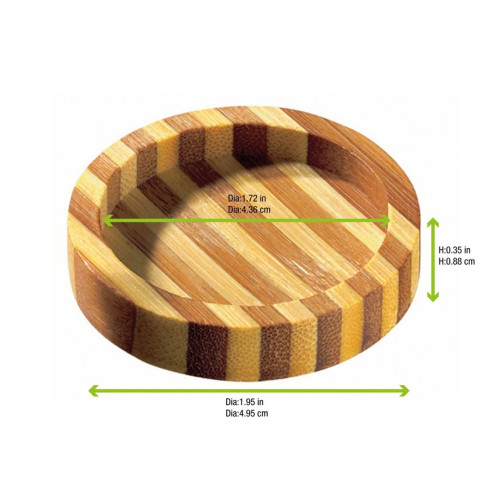 Assiette ronde bicolore en bambou "Cheng"   H11mm