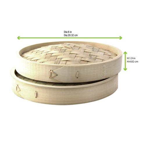 Couvercle plat en bambou tréssé  H42mm