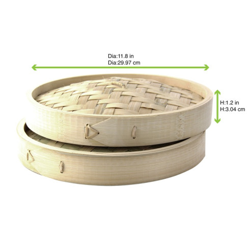 Couvercle plat en bambou tréssé  H50mm