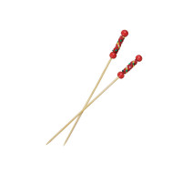 Pique bambou Fuji avec une extrémité décor rouge  H112mm