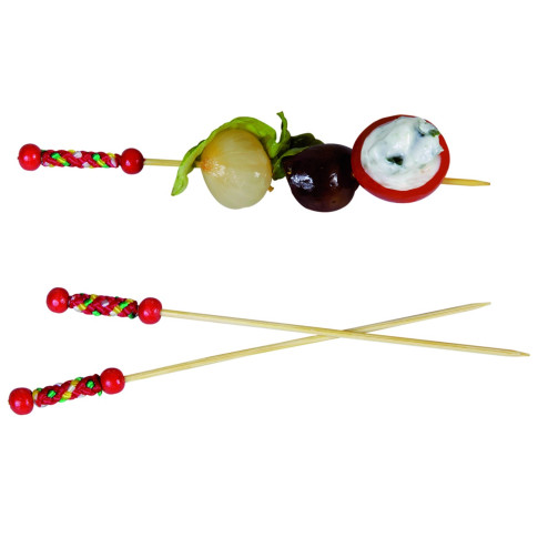Pique bambou Fuji avec une extrémité décor rouge  H112mm