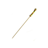 Pique bambou Fuji avec une extrémité décor jaune  H112mm