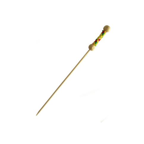 Pique bambou Fuji avec une extrémité décor jaune  H112mm