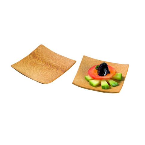 Mini assiette bambou carrée lisse "Krabi"  60x60mm
