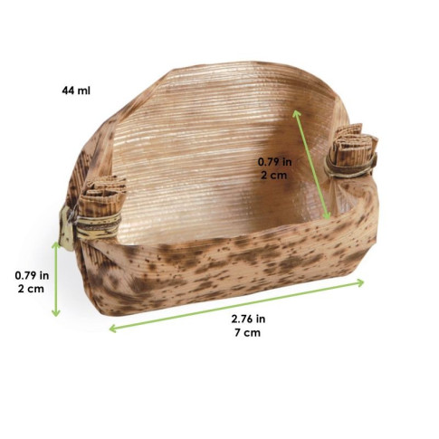 Panier ovale en feuille de bambou "Mito" 70x20mm H20mm 44ml