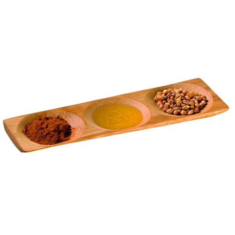 Assiette bambou 3 compartiments "Patong"  180x60mm H10mm