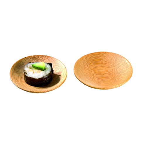Mini assiette ronde bambou "Ping"   H10mm