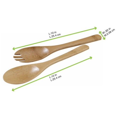 Set de 2 couverts à service bambou   H250mm