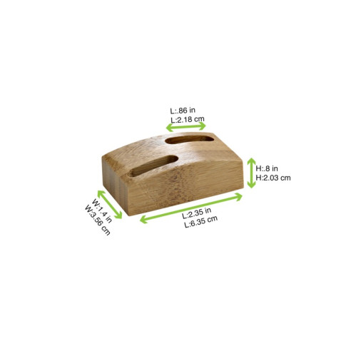 Mini socle bambou pour 2 pics "Shani"  60x35mm H20mm