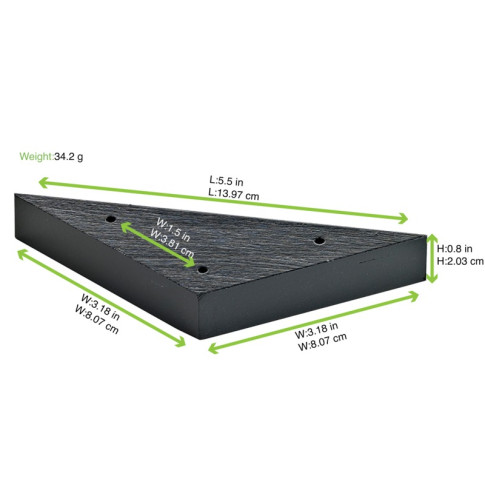Mini support en bambou noir forme triangle pour 3 piques 140x80mm H20mm