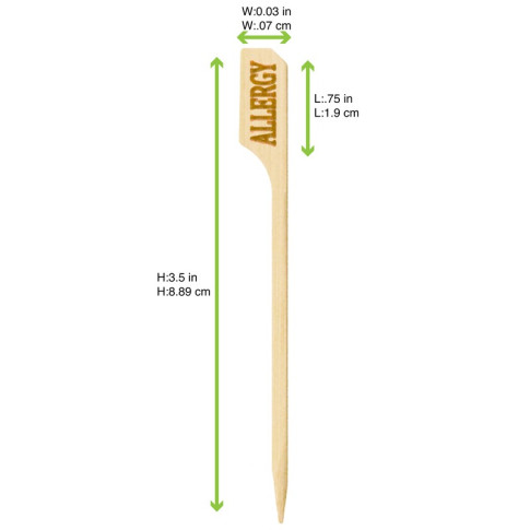 Pique bambou Teppo Gushi inscription Allergy (allergie )   H90mm