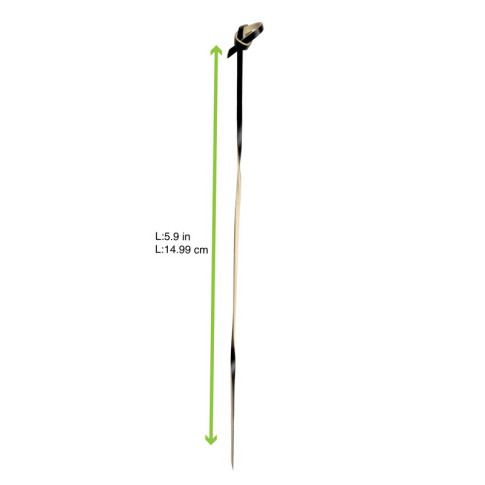 Pique bambou noir torsadé Tingi avec une extrémité boucle  H150mm