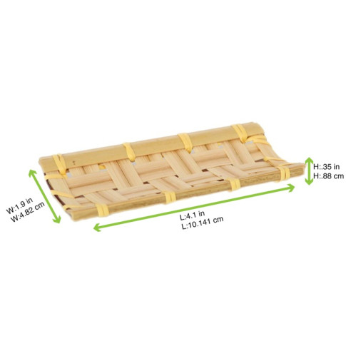 Rectangle bambou tressé "Kobe" 105x50mm