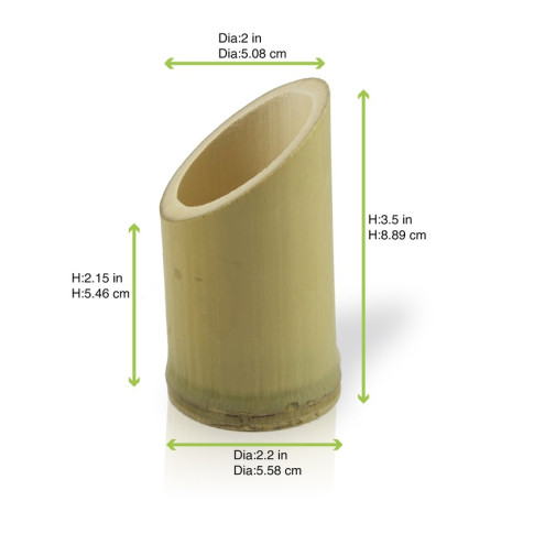 Tube bambou coupe oblique "Asahi"  H90mm 60ml