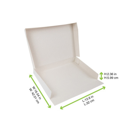 Boite plateau lunch carton blanc  320x420mm H60mm