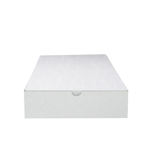 Boite traiteur lunch carton microcannelé blanc  280x190mm H60mm
