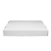 Boite traiteur lunch carton microcannelé blanc  420x280mm H60mm