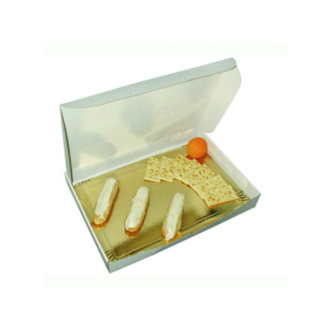 Boite traiteur lunch carton microcannelé blanc  420x280mm H60mm