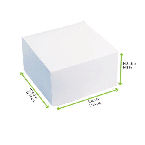 Boîte pâtissière carton blanche 160x160mm H80mm