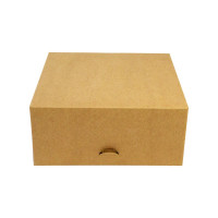 Boite pâtissière carton kraft brun  180x180mm H80mm