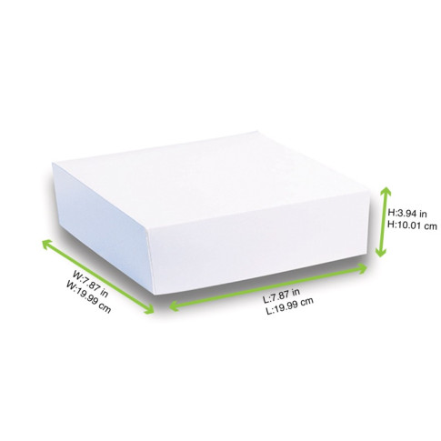 Boîte pâtissière carton blanche 203x203mm H100mm