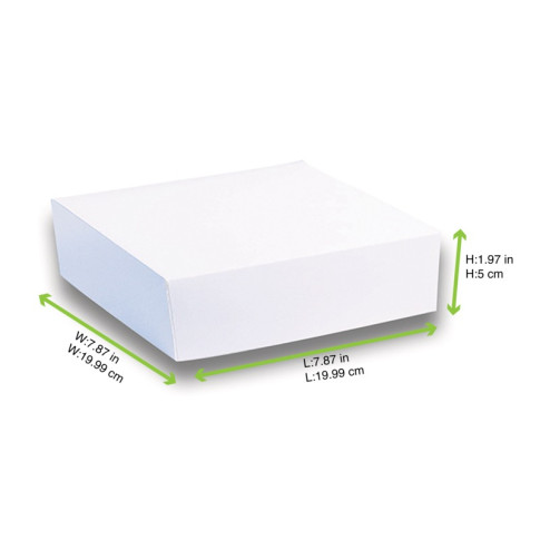Boîte pâtissière carton blanche 200x200mm H50mm