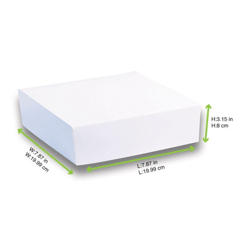 Boite pâtissière carton blanche  200x200mm H80mm