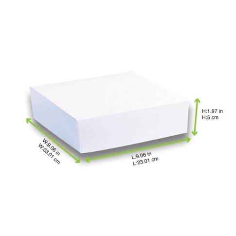 Boite pâtissière carton blanche  230x230mm H50mm
