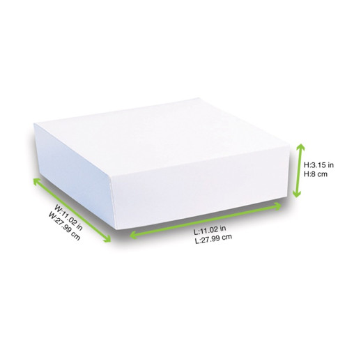 Boîte pâtissière carton blanche 280x280mm H80mm