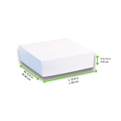 Boîte pâtissière carton blanche 322x320mm H82mm