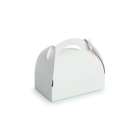 Boîte pâtissière carton blanche avec anse 200x180mm H166mm