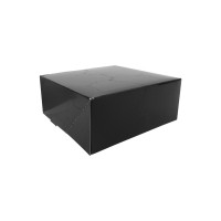 Boîte pâtissière noire effet marbré 140x140mm H60mm