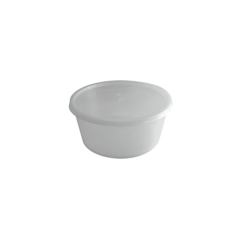 Boite plastique PP ronde transparente avec couvercle  H102mm 3000ml