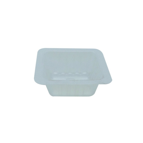 Barquette plastique PS translucide carrée  62x62mm H23mm 40ml