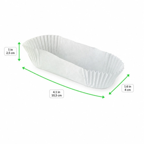 Caissette papier de cuisson ovale blanche ingraissable  105x40mm H25mm