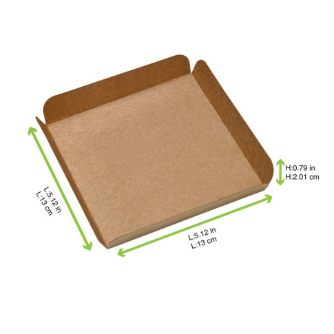 Carré rainé carton brun  170x170mm H20mm