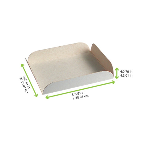 Carré rainé carton blanc  190x190mm H20mm