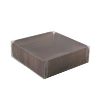 Carré rainé carton décor bois double face+Couv. PET  203,2x203,2mm H63,5mm