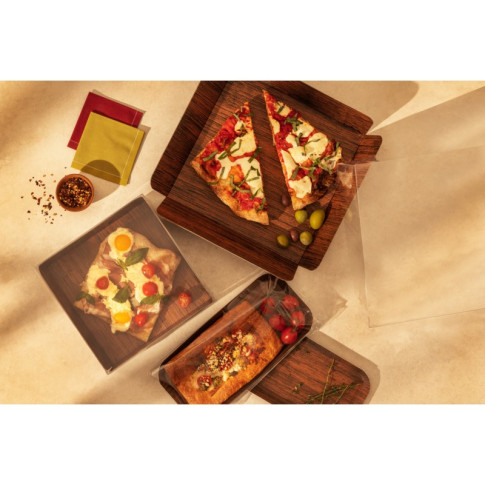 Carré rainé carton décor bois double face+Couv. PET  254x254mm H63,5mm