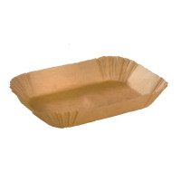 Caissette papier de cuisson ovale brune siliconée 155x75mm H57mm