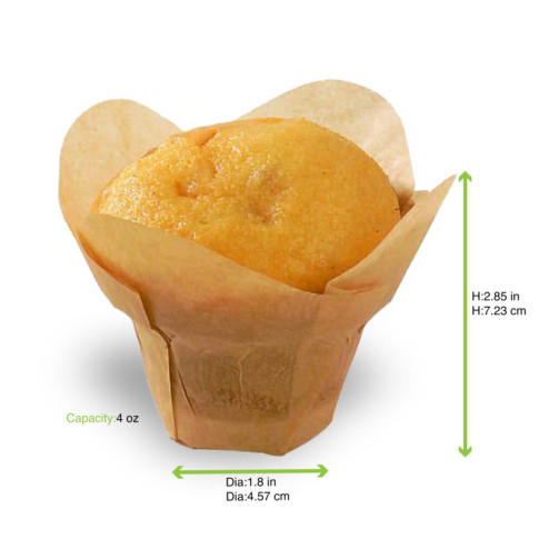 Caissette de cuisson forme lotus en papier brun siliconé   H72mm